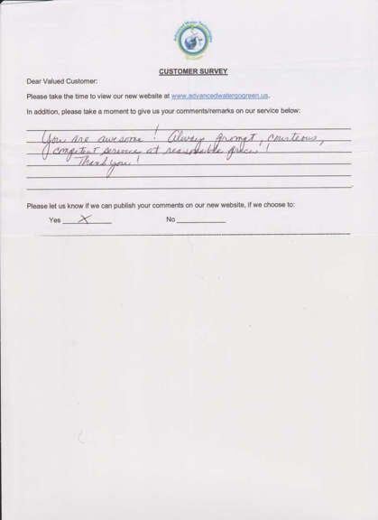 Customer Survey 13 - Industrial Water Technology in Okeechobee, FL