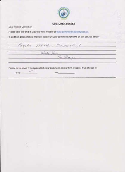 Customer Survey 17 - Industrial Water Technology in Okeechobee, FL