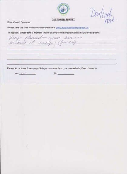 Customer Survey 18 - Industrial Water Technology in Okeechobee, FL