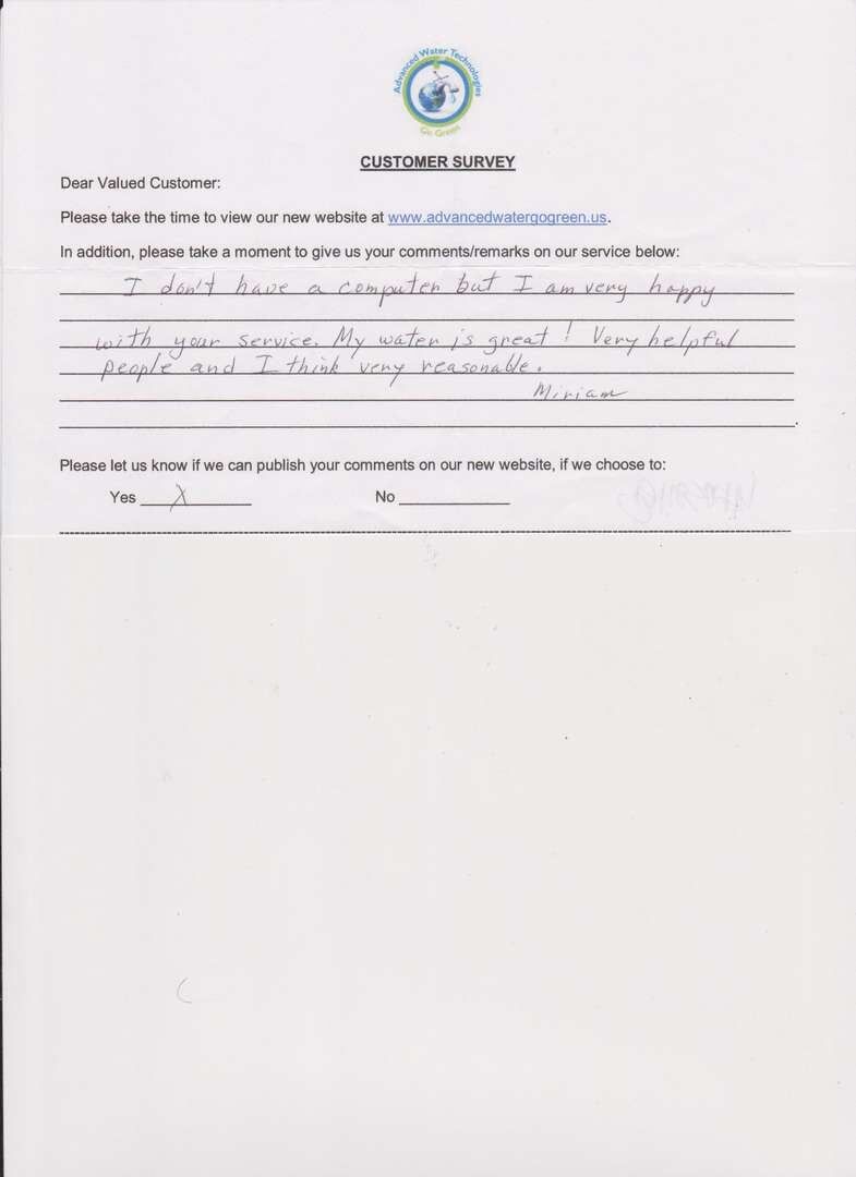 Customer Survey 14 - Industrial Water Technology in Okeechobee, FL