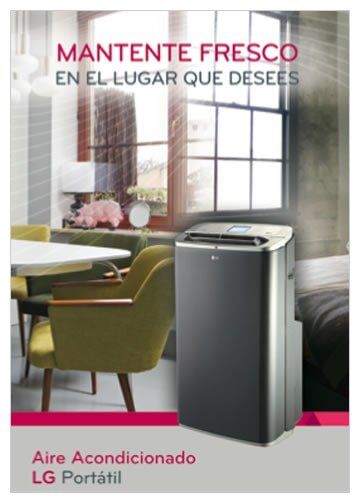 Un anuncio de un aire acondicionado portátil LG.