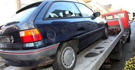 vehicle being recovered