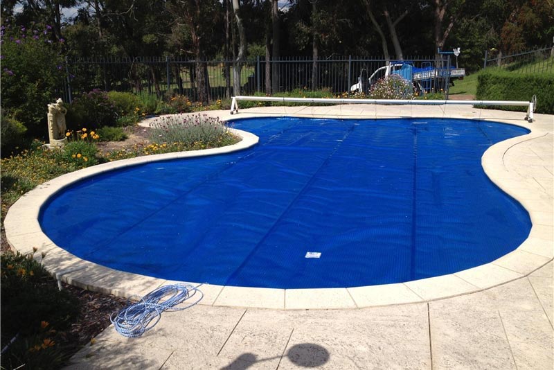 blue pool cover
