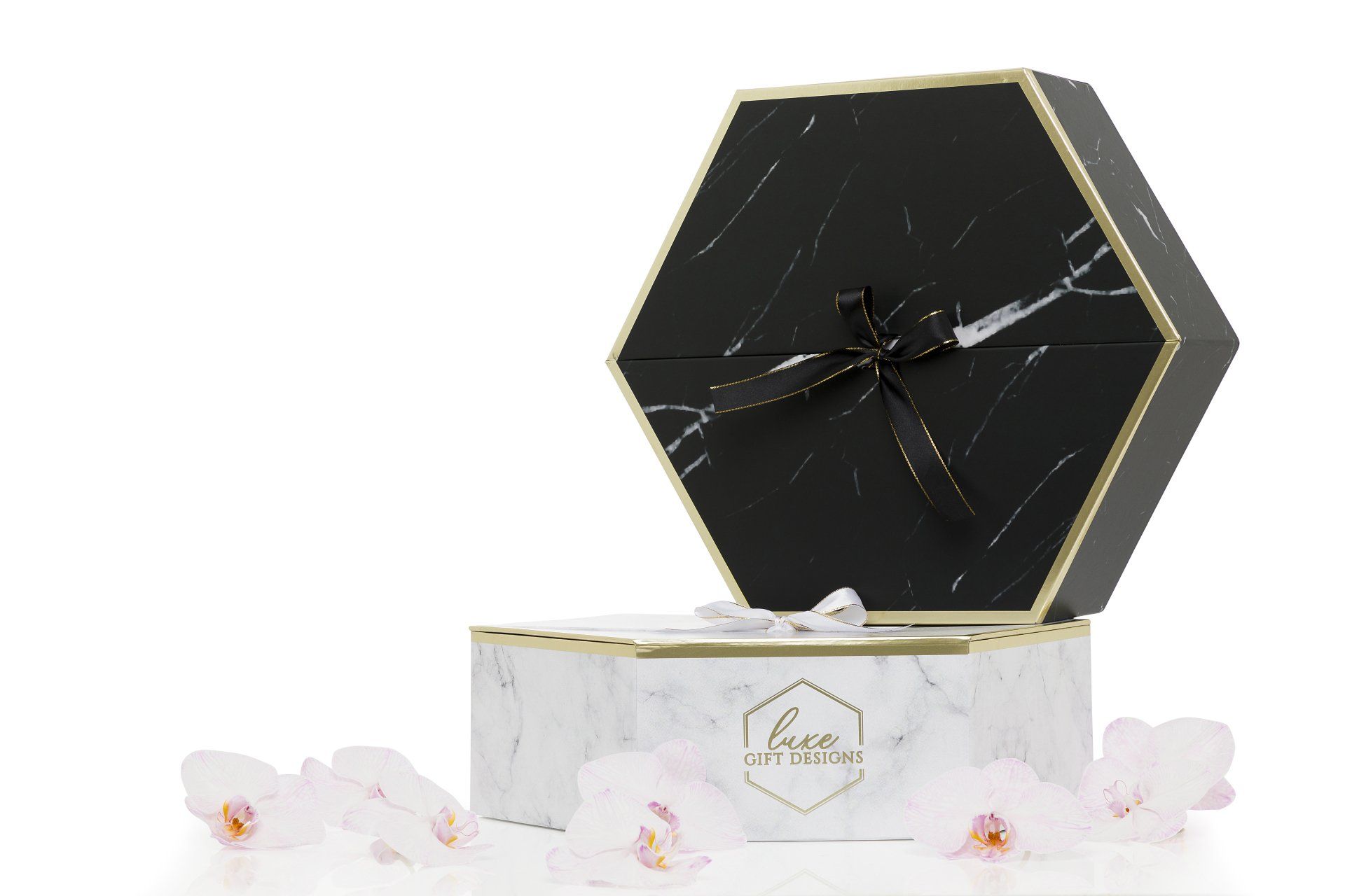 luxe gift designs black and white box