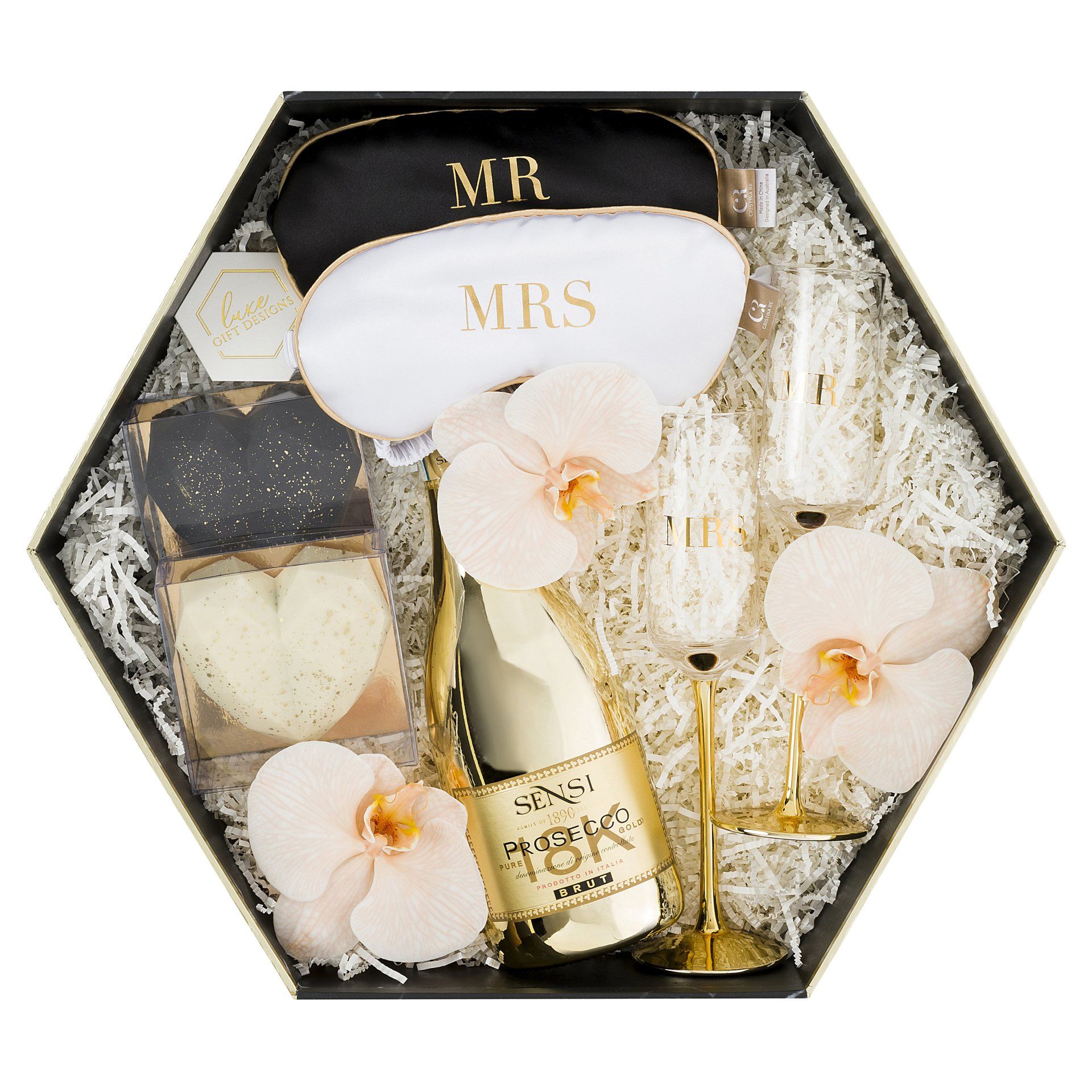 wrapped gift in pink ribbon