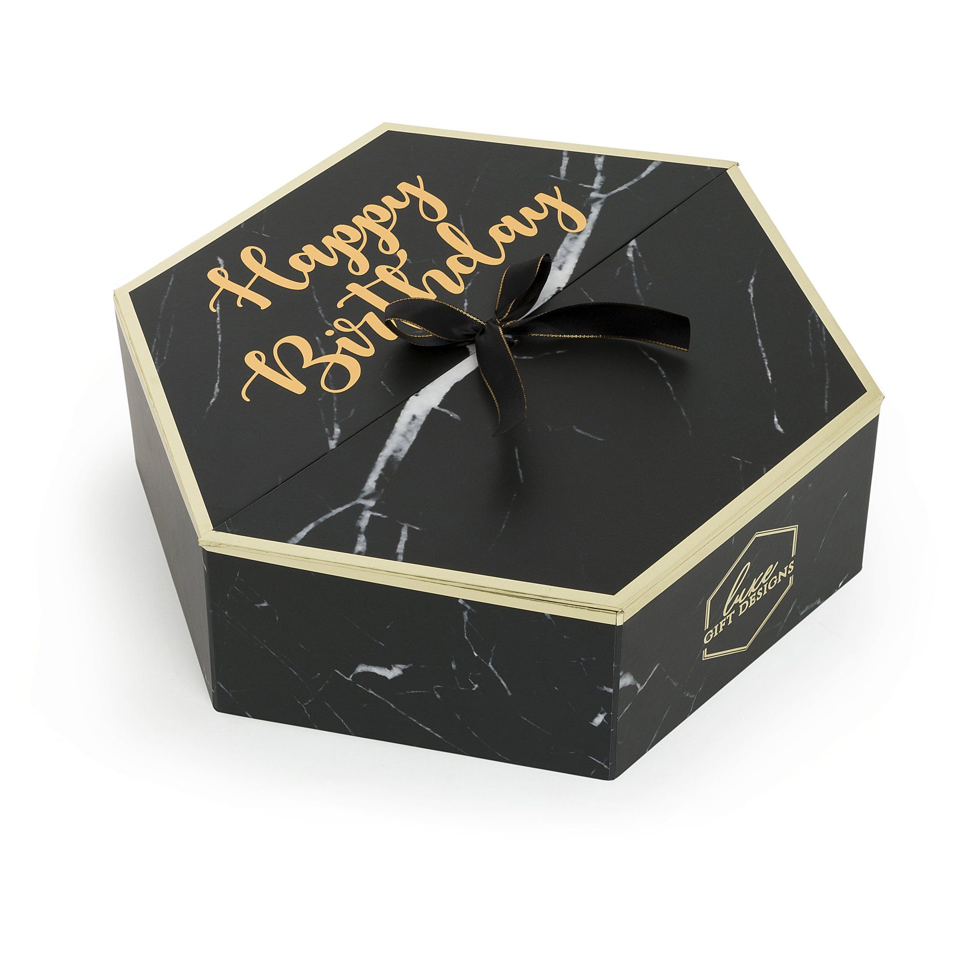 Blue color box wrapped in red ribbon