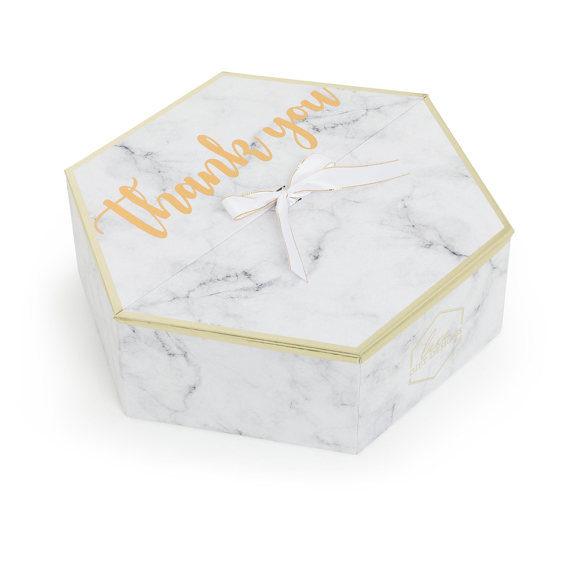 Blue colour box wrapped in red ribbon