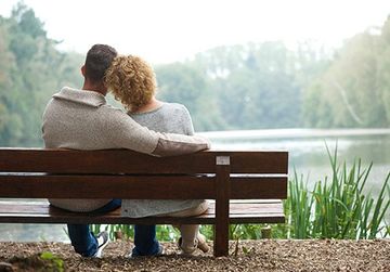 Couple Setting Near the Lake Couple Setting Near the Lake