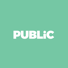White “PUBLIC” text on a mint-green background.