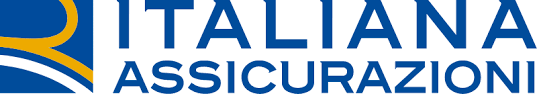 Logo di Italiana Assicurazioni in blu con un elemento di design giallo e bianco.