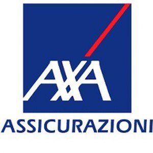 Logo AXA: quadrato blu con testo