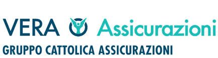 Logo di VERA Assicurazioni, gruppo di Cattolica Assicurazioni. Il testo è verde acqua e blu scuro.
