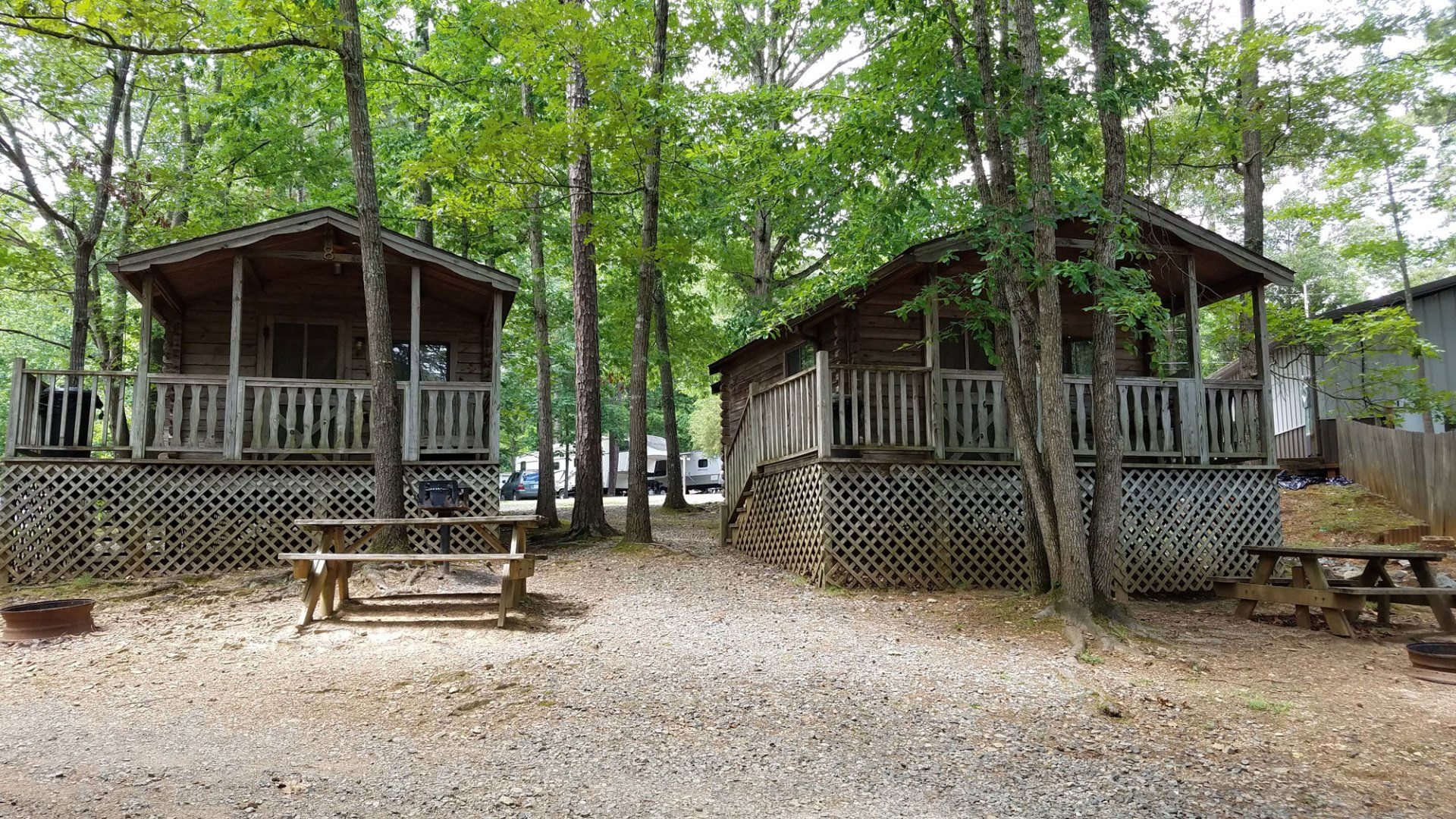 Exterior view of cabins at High Rock Lake Campground