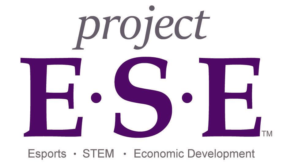 The logo for the project ese is purple and white
