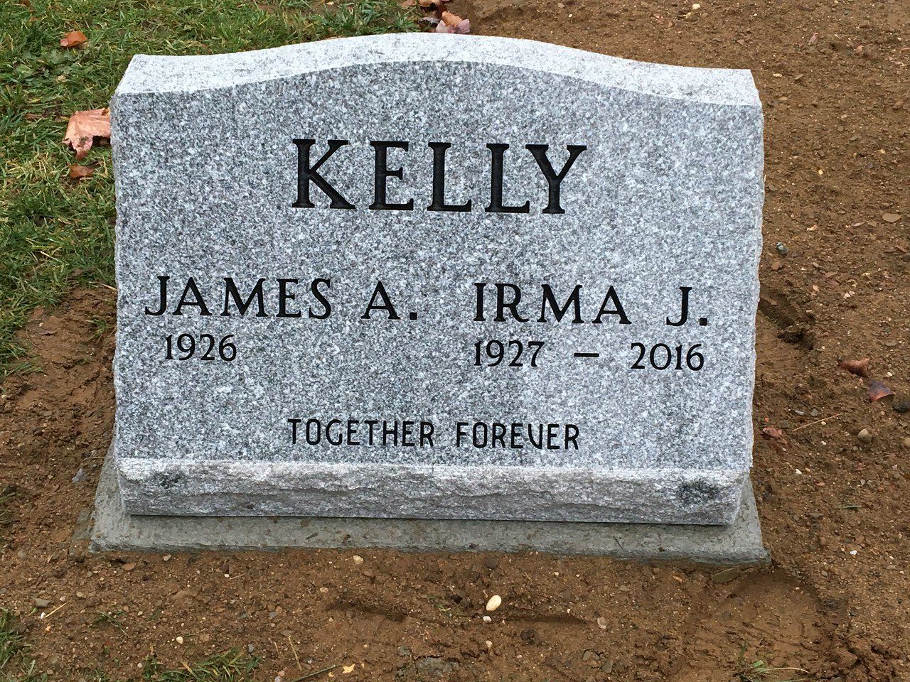 3 Ft. Double Slant Greyish White Color Plain Engravings — Willoughby, OH — Northcoast Memorials