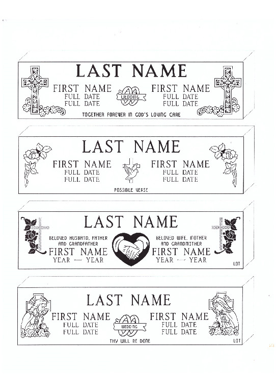 Sample Layout Single — Willoughby, OH — Northcoast Memorials