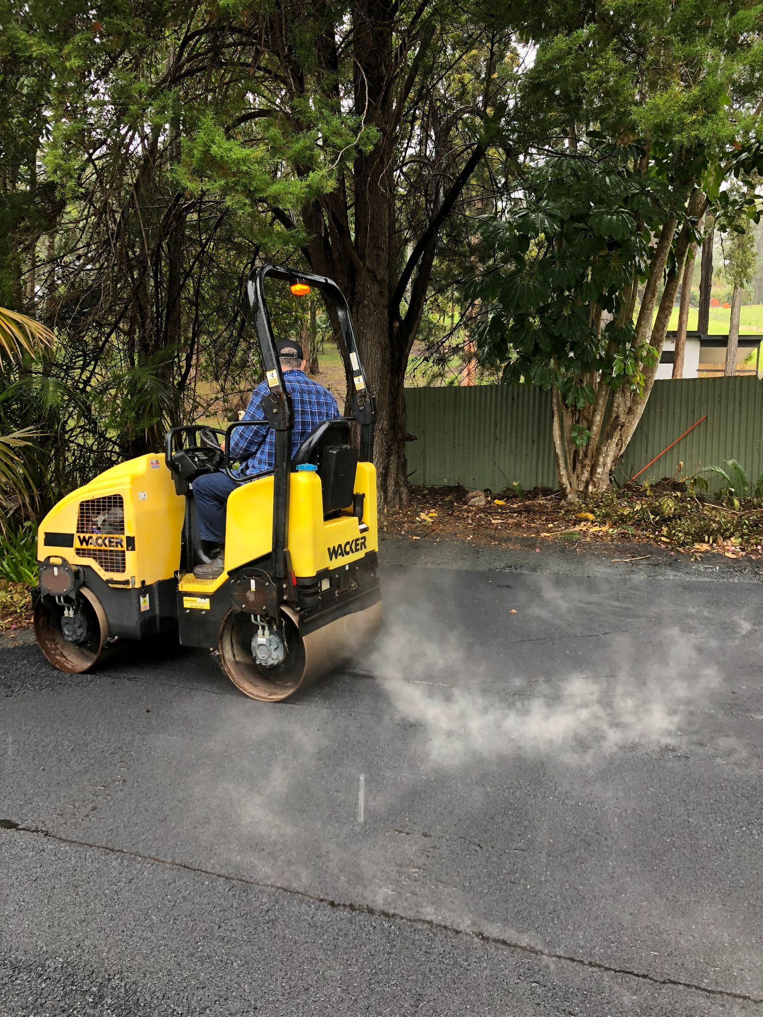 Equipment Flattening Asphalt
