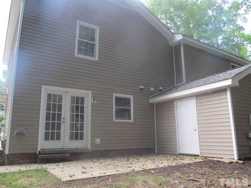 A rear view of Timber Drive duplexes