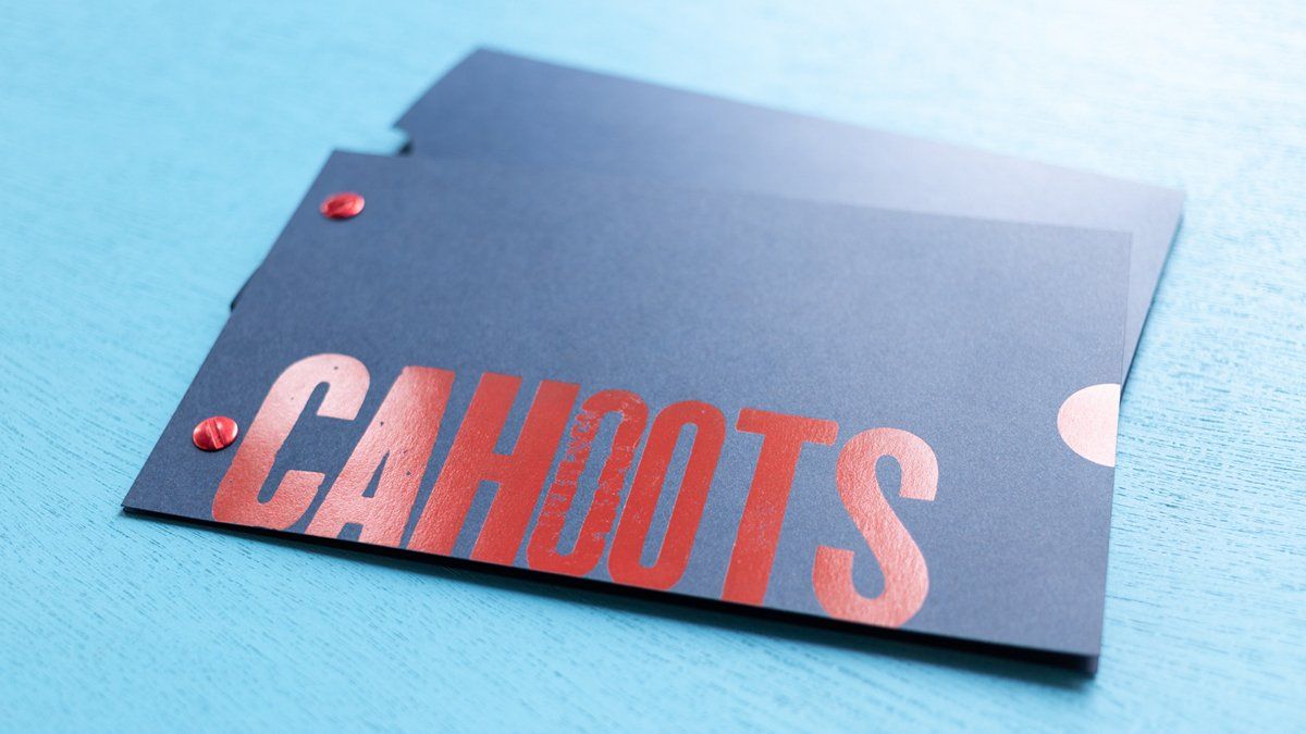 Dark blue card with