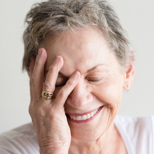 old woman smiling