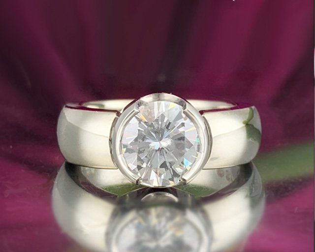 custom platinum solitaire engagement ring