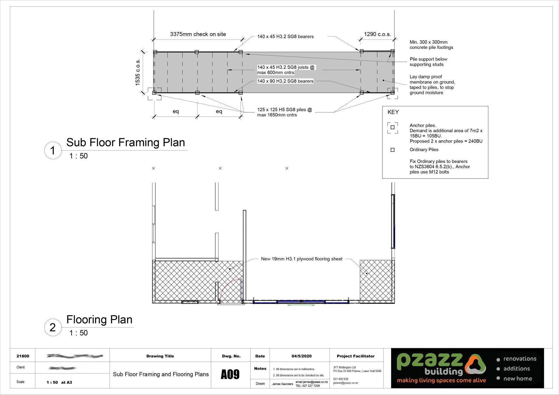 A drawing of a sub floor framing plan on a white background.