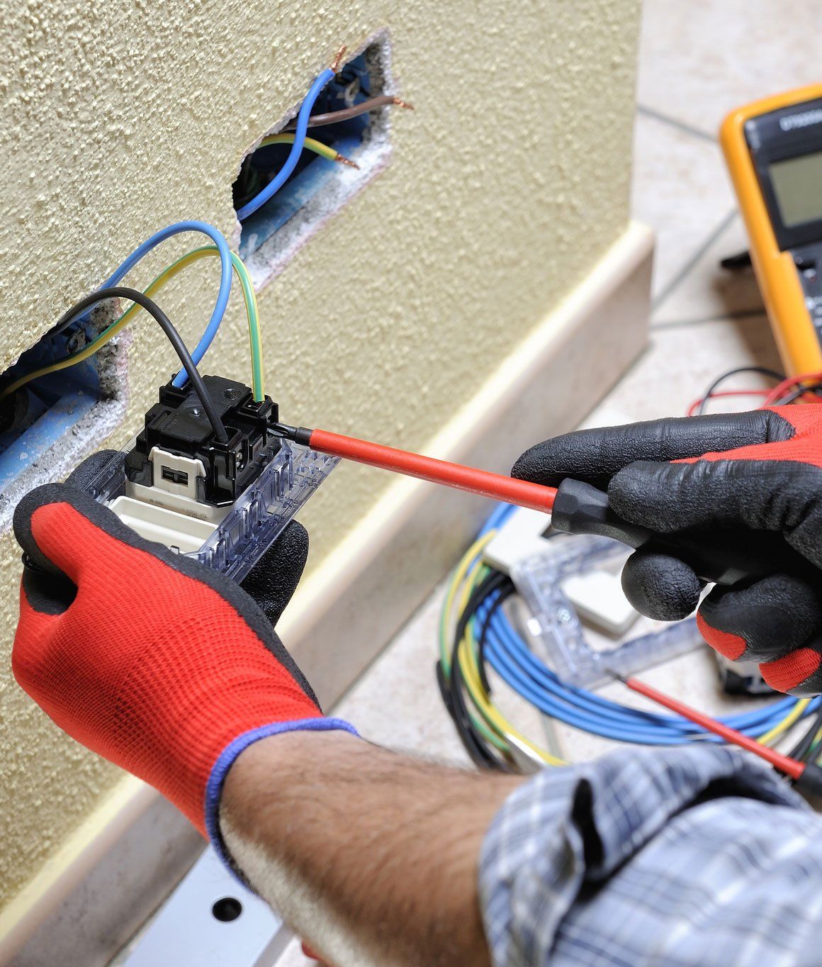 Man Fixing The Wire
