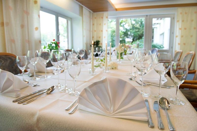 Tischdekoration vom Restaurant vom Hotel „Haus Große Kettler“