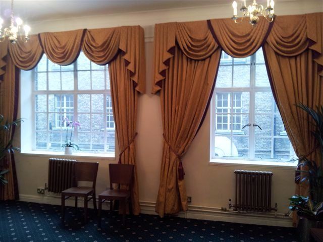 two sets of curtains
