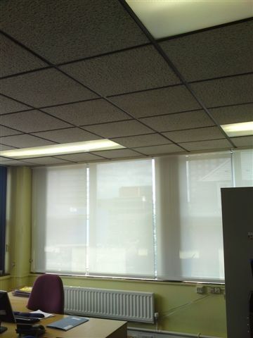 fully closed white blinds