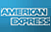 American Express logo, blue background, white text.