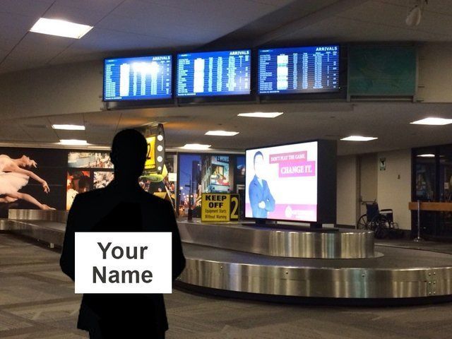 Person holding sign