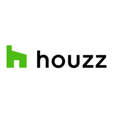 Houzz logo: Green house icon beside the word 