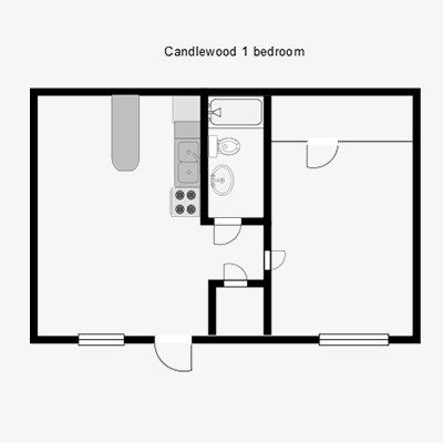 1 BEDROOM FLOOR PLAN