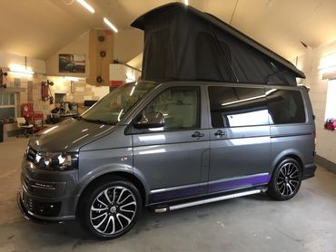 grey t 5 Volkswagen camper van