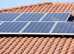 Solar panels on the roof