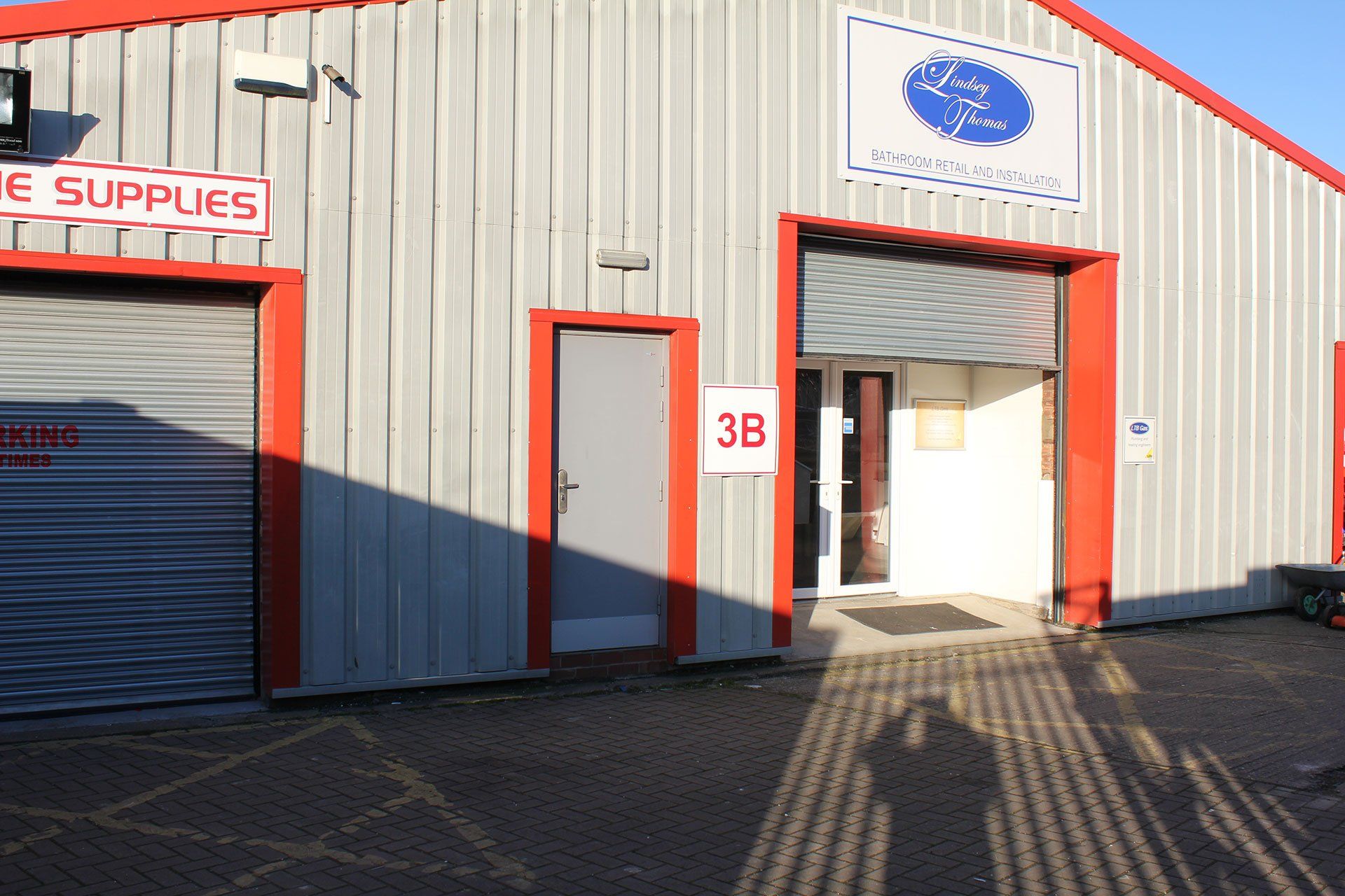 opened entrance of an warehouse