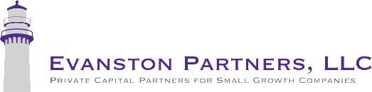 The logo for evanston partners llc shows a lighthouse