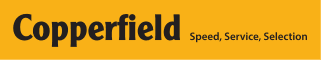 Copperfield speed service selection logo on a yellow background