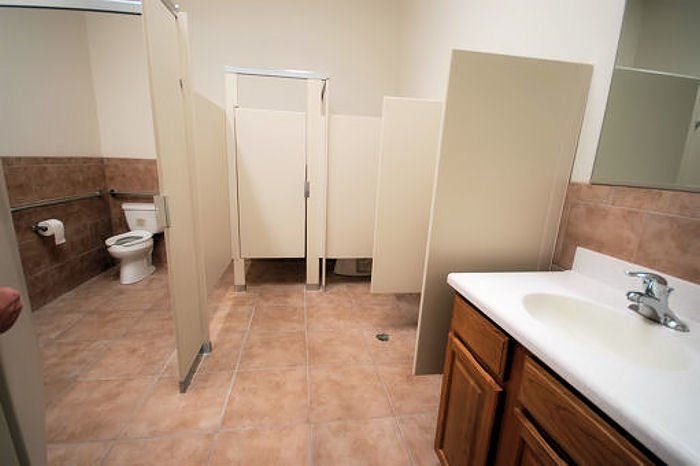 Commercial bathroom partitions by JCAOS. Commercial remodeling project, we can do it all!