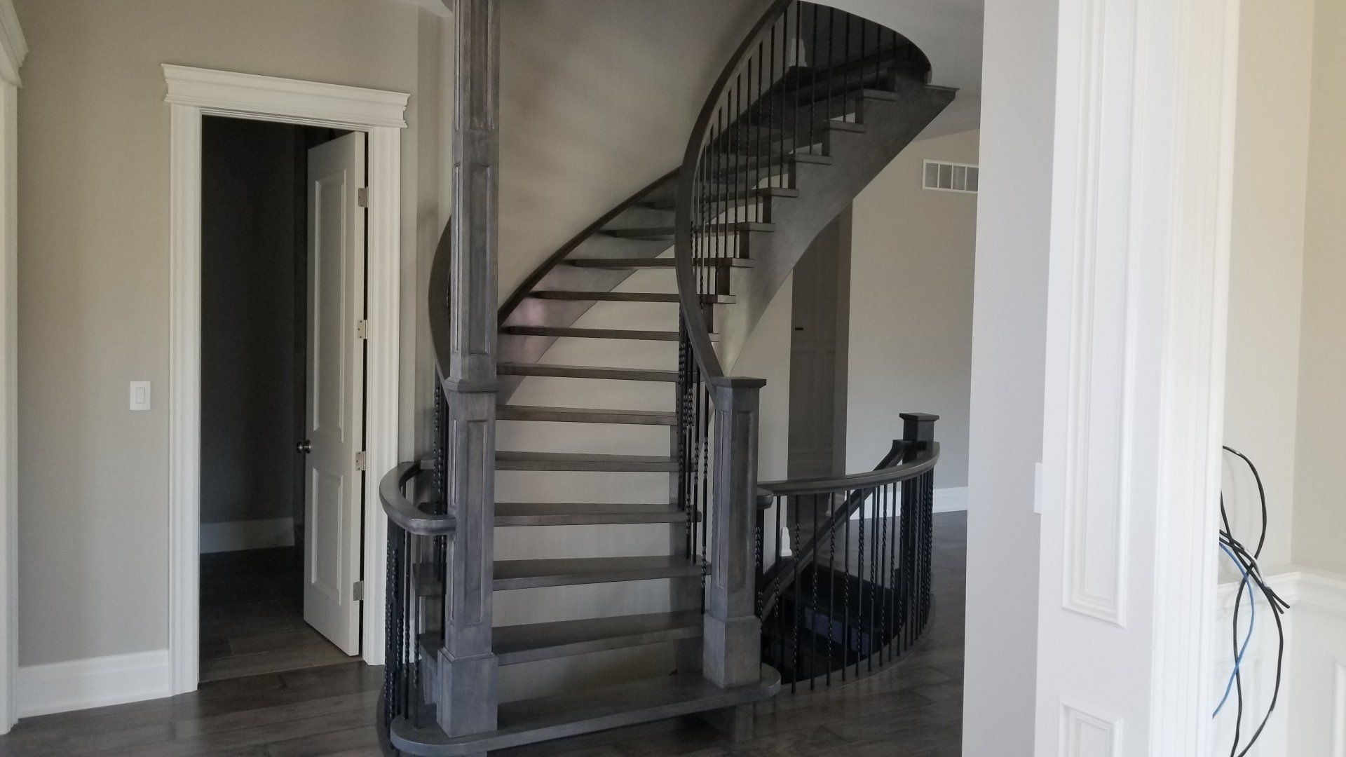 stairwell painted with light beige