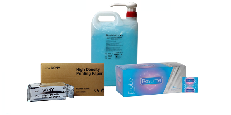 Consumíveis,Papel Video Printer, Ecogel, preservativos Sonda, Máscaras