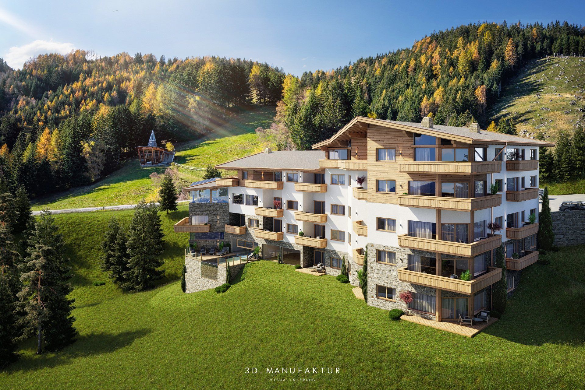 Architektur Visualisierung Puitalm am Plattenrain Exterior