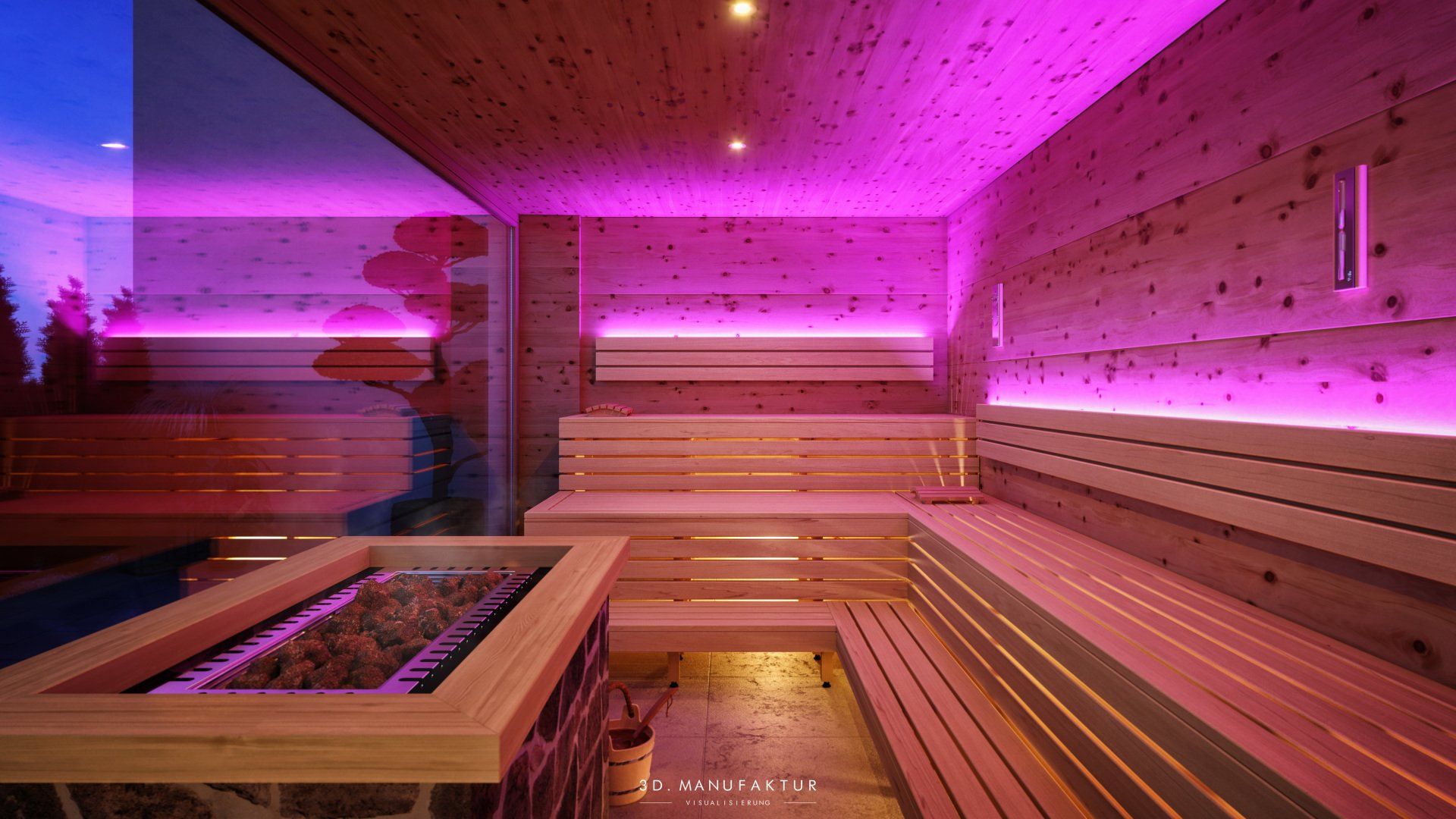 Interior Visualisierung Hotel Waldhof Bio Sauna