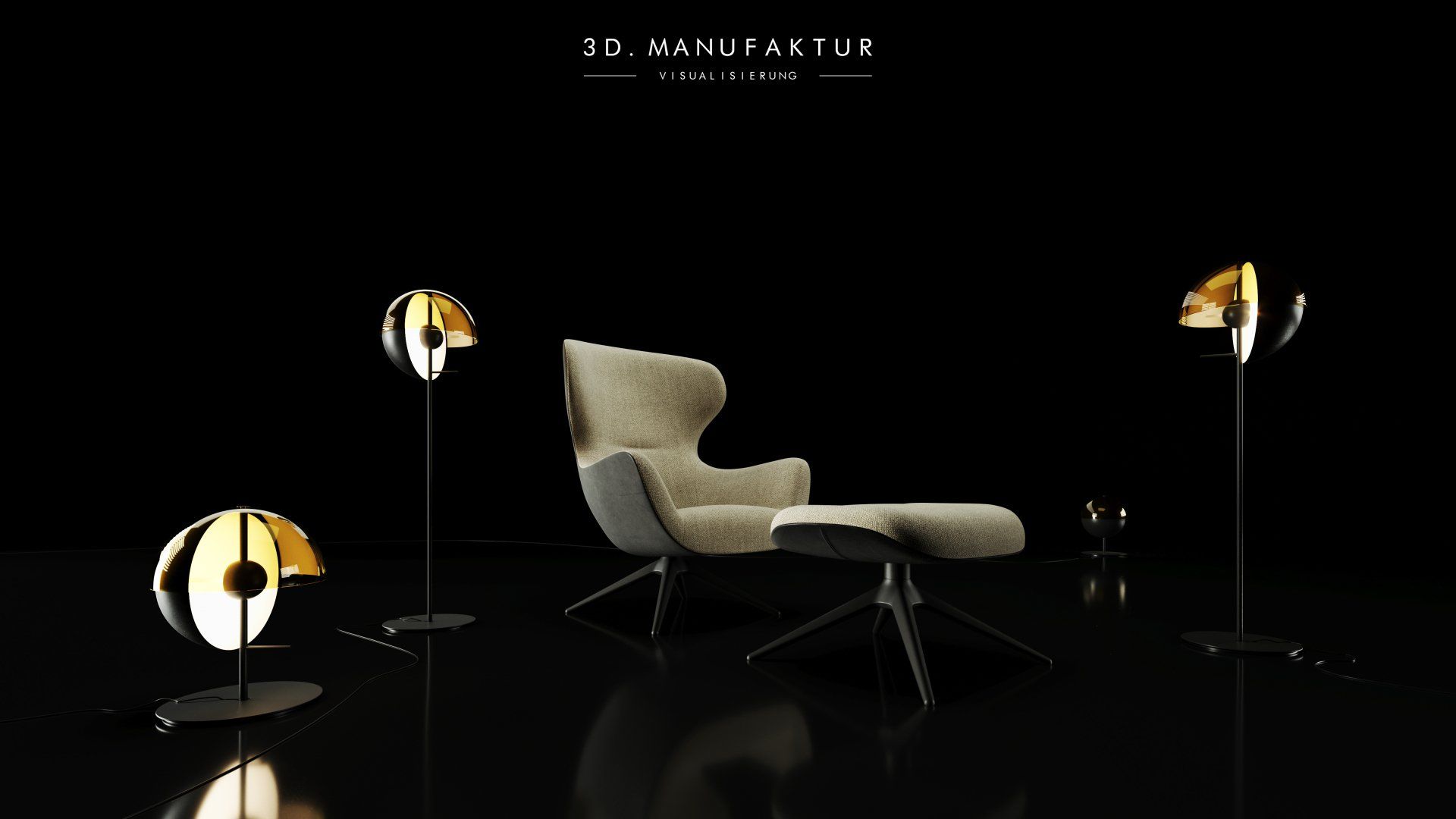 Produktvisualisierung Studio Sessel Leuchte