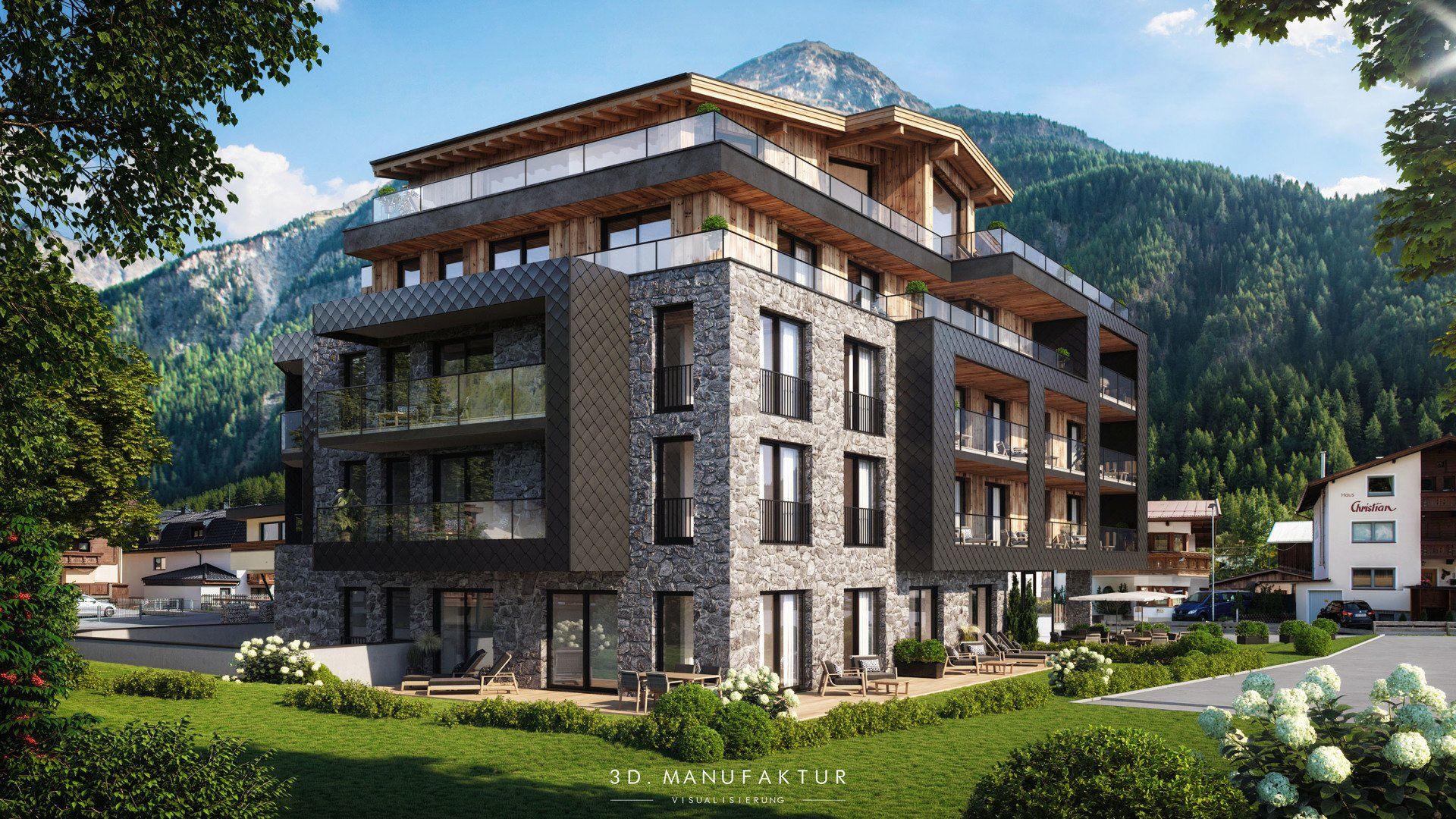 Architektur Visualisierung Hotel Sölden