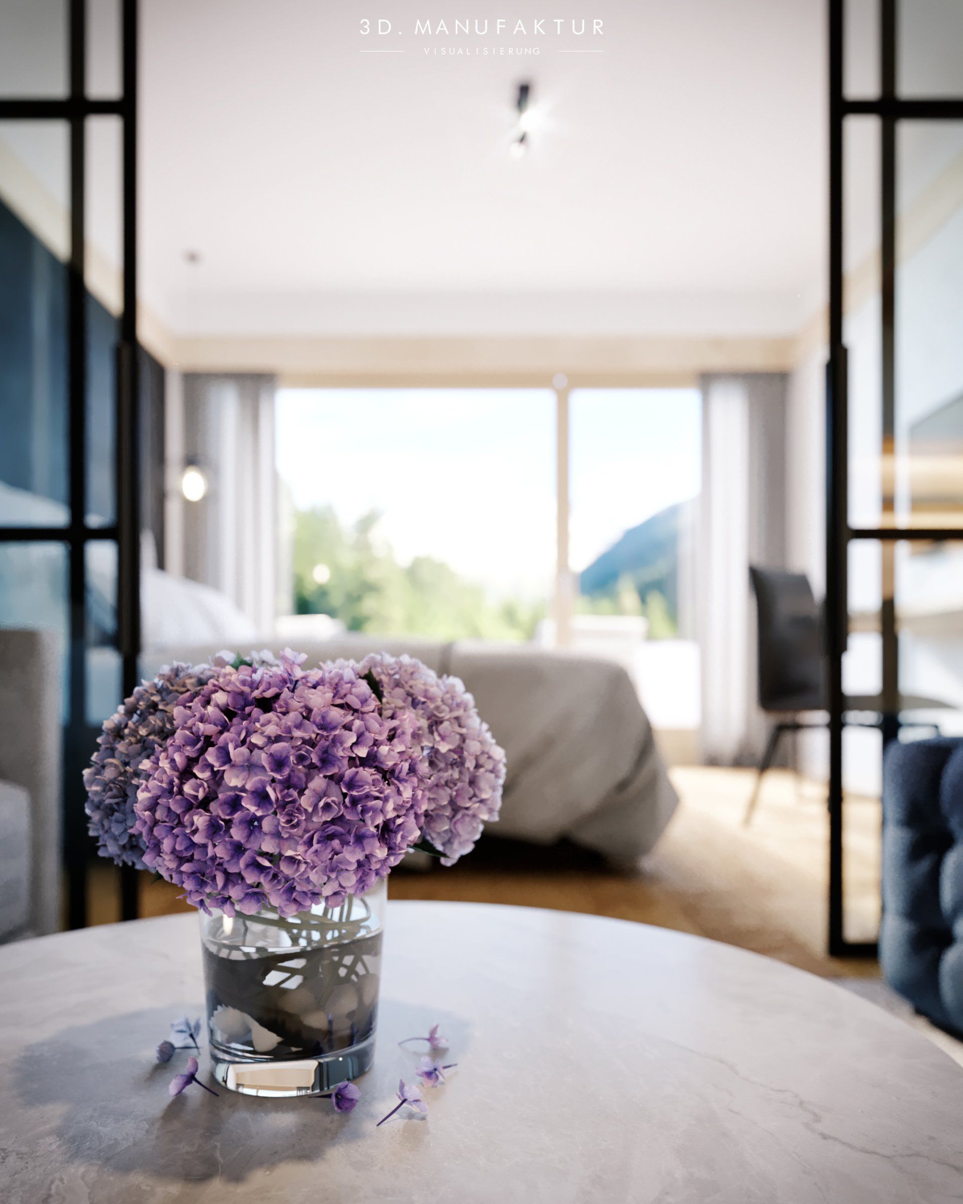 Architektur Visualisierung Hotel Detail Blume