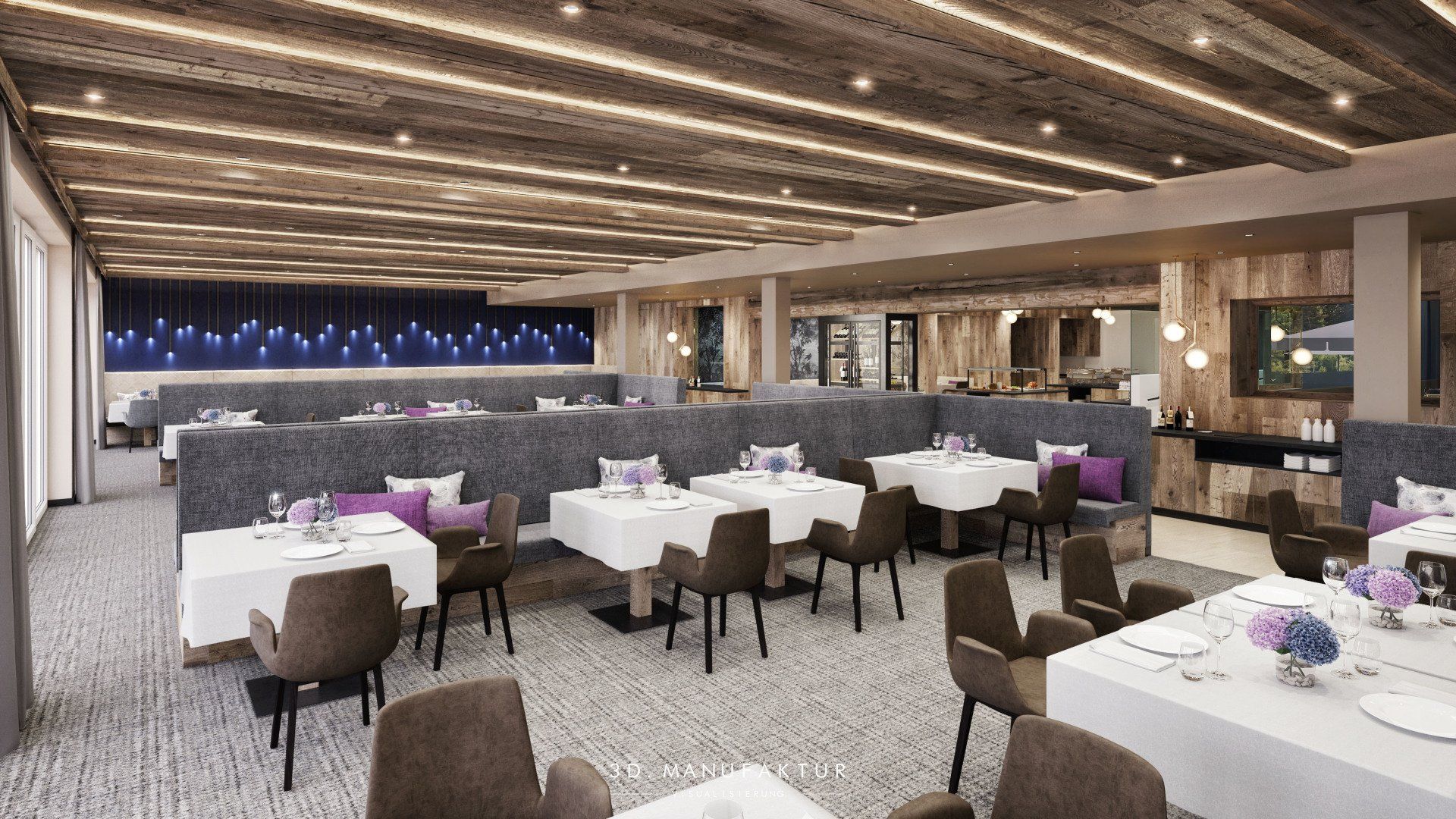 Architektur Visualisierung Hotel Seespitz Restaurant