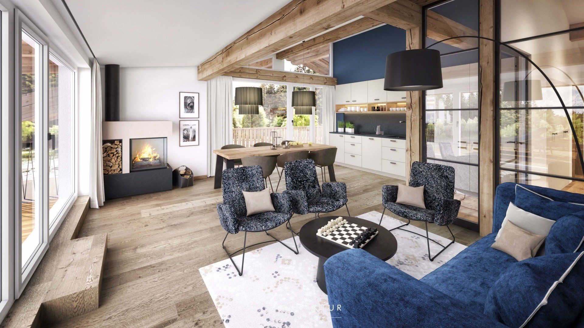 Architektur Visualisierung Hotel Seespitz Wohnung wohnen