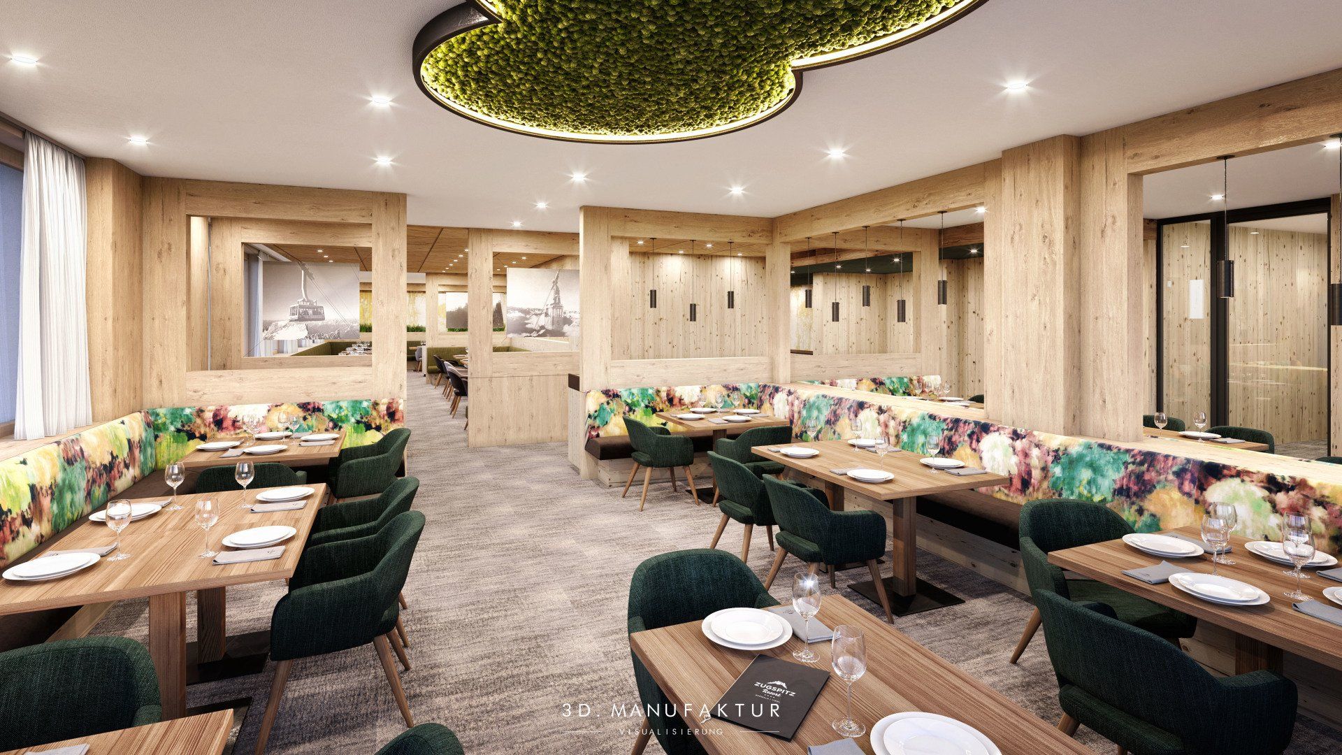 Architektur Visualisierung Hotel Zugspitz Familienrestaurant